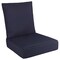 Outdoor Memory Foam Patio Cushions Navy Blue 24X24 Removable Covers 2-Pack